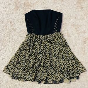 Rachel Rachel Roy Eternal Sunshine Strapless Leopard Dress size 2